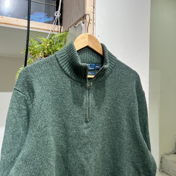 폴로 랄프로렌 반집업 니트