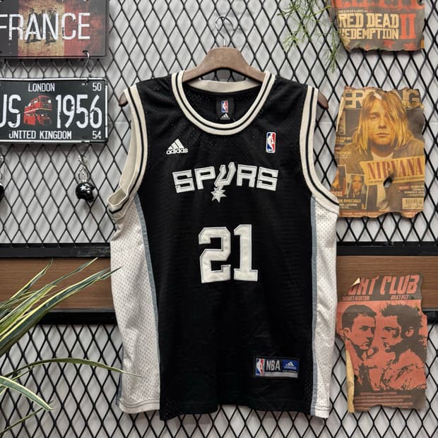 00s 아디다스 X NBA 샌안토니오 스퍼스 팀 저지 블랙