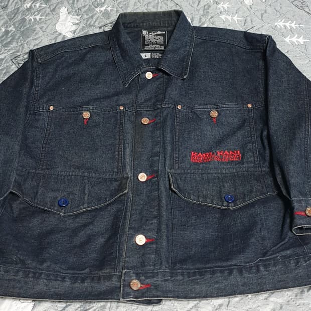 칼카니 빈티지 인더스트리얼 No.0523 생지 데님자켓 (L)