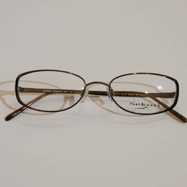 [Vintage] 세코리(Sekori) 브라운 티타늄 큐빅 포인트 안경