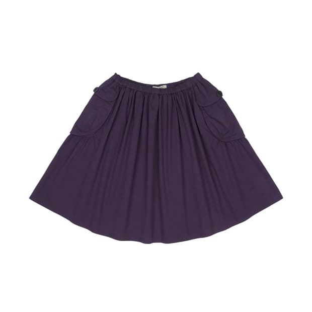 COYSEIO BIG POCKET SHIRRING SKIRT PURPLE