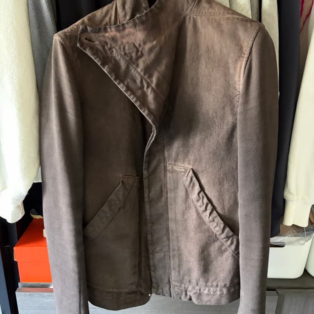 릭오웬스 사선 하이넥 자켓