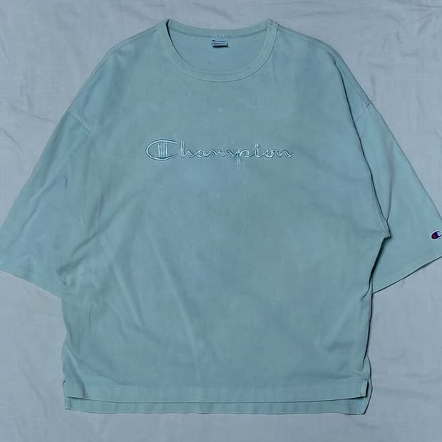 [Free] 챔피언 x 로데오 크라운즈 오버핏 자수 티셔츠 (민트)