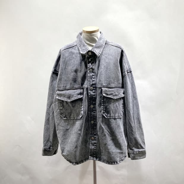 PURE 남성 워싱 데님자켓 오버핏 XL 