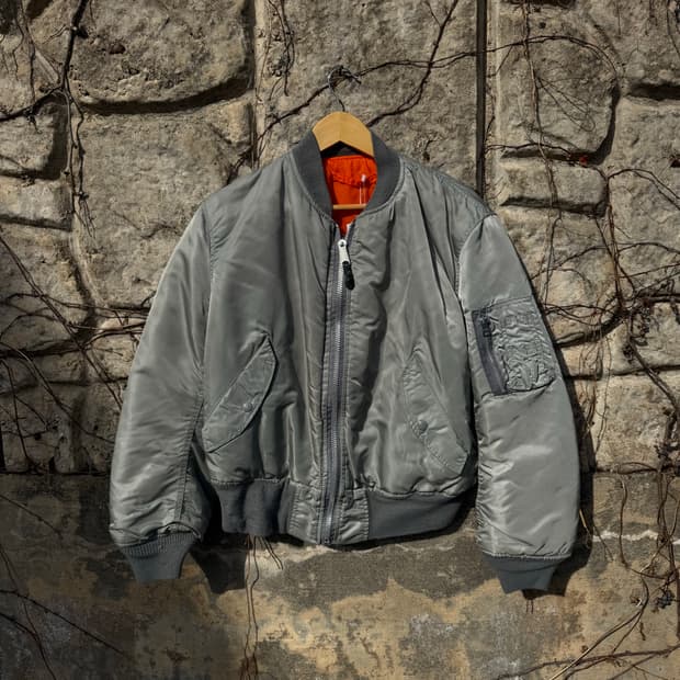 90s 알파인더스트리 미군 미공군 m-1 항공 점퍼 자켓 그레이