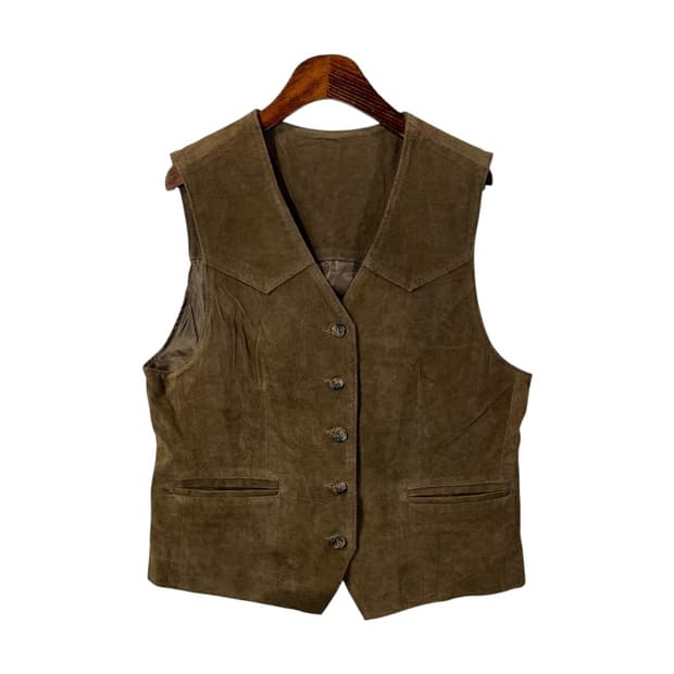 [JPN] 빈티지 레더 스웨이드 베스트