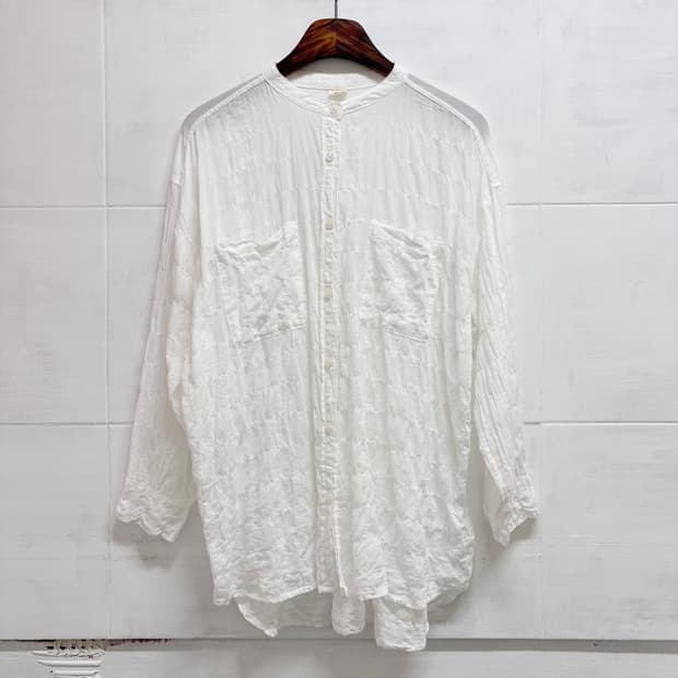 화이트 쉬미즈 셔링 셔츠 블라우스 M JPN