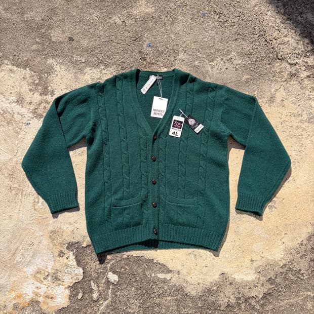 Mighty-Iord 빈티지 울 스웨터 가디건 L