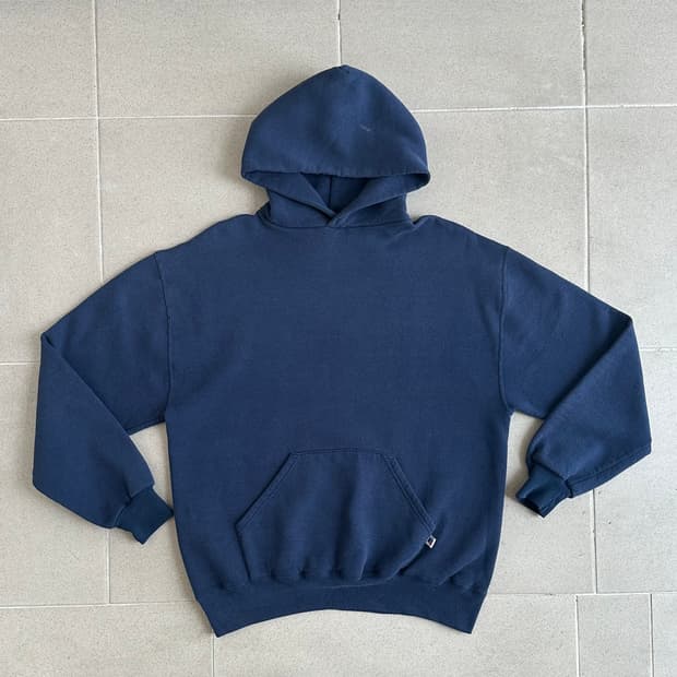 90s 빈티지 러셀 후드 네이비 L