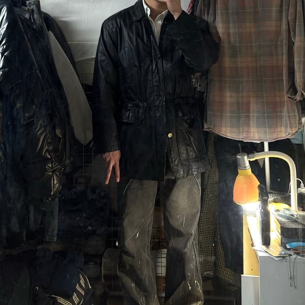 Seahop Club 하프 코트 레더 자켓 M