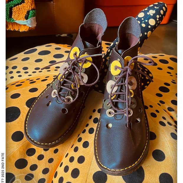 Japanese Handcraft Leather 3D Dot Boots