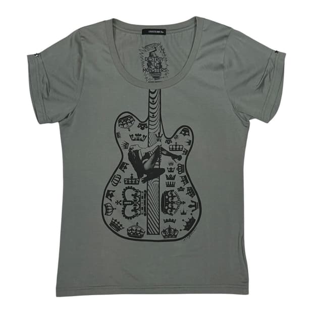 히스테릭 글래머 실제 별 스터드 디테일 락스타 히스걸 반팔 티셔츠