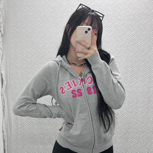 디키즈 올드스쿨 Y2K 핑크 아치로고 후드 집업 M C07043