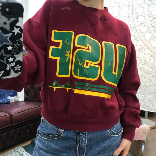 BIKE 바이크 여성 크롭 빅로고 기모 맨투맨 