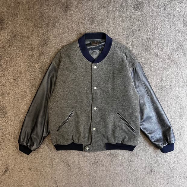 캘빈클라인 레더 배색 스타디움 자켓