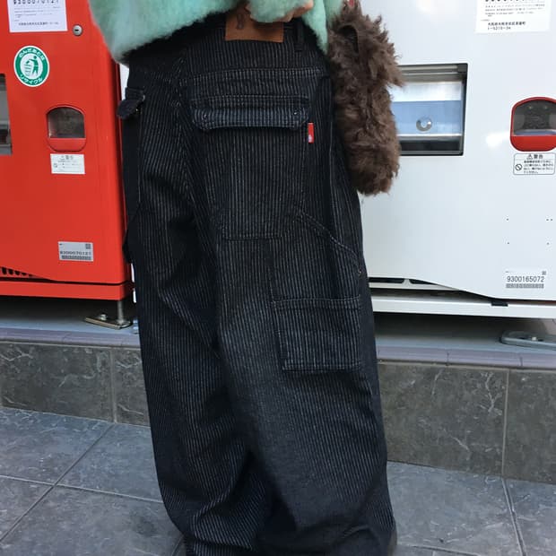 아워캐비넷 maron stripe pants