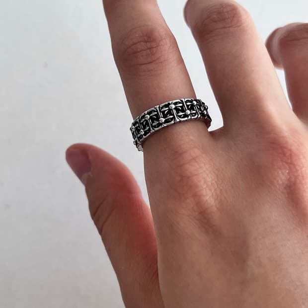 크롬 청키 반지