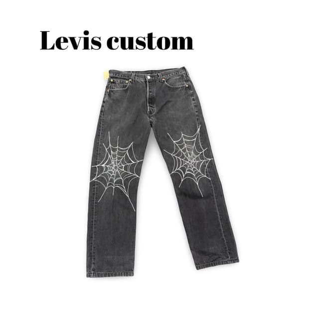 32)리바이스501커스텀 스파이더웹데님