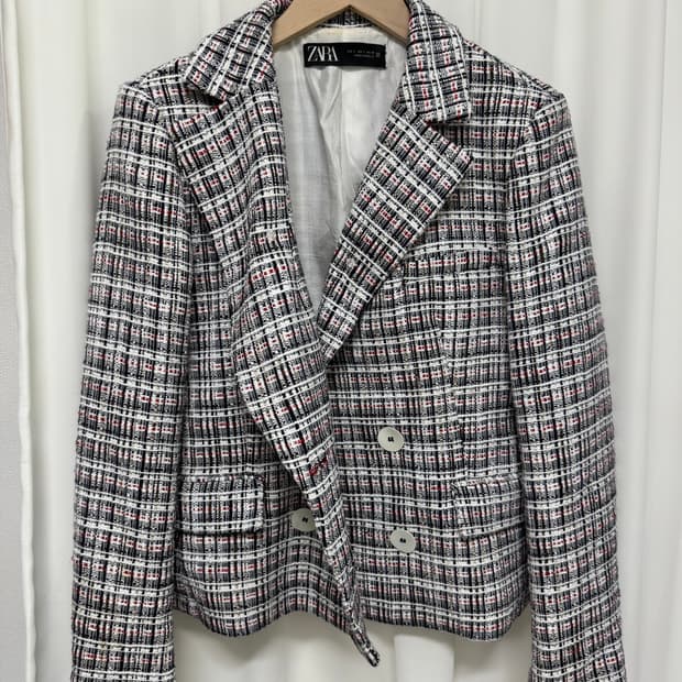 ZARA 자라 체크 트위드 자켓