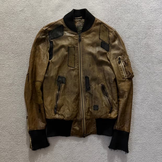 Giorgio brato patch leather jacket