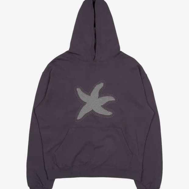 더콜디스트모먼트 스타 피쉬 후드 퍼플 L