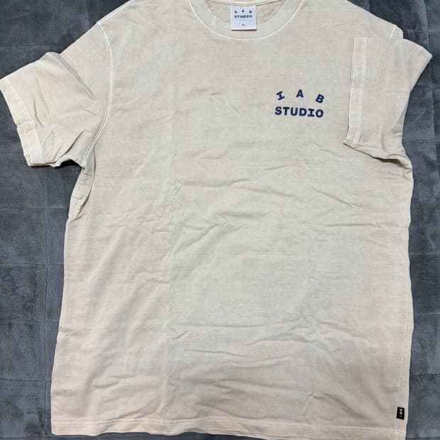 IAB 피그먼트 베이지 반팔티셔츠 XL