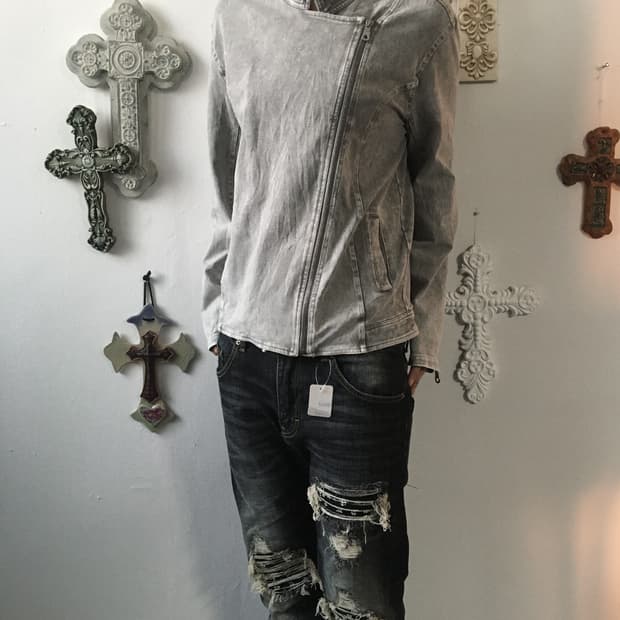 Dyed cotton rider jacket