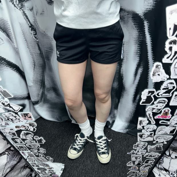 아디다스 삼선 트레이닝 숏팬츠 블랙