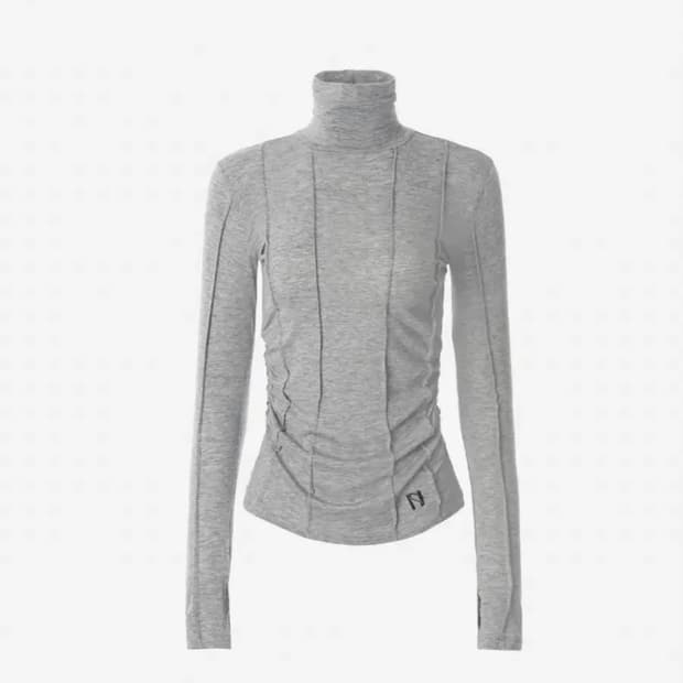 뉴얼린 - Winter Pin tuck See-Through Top