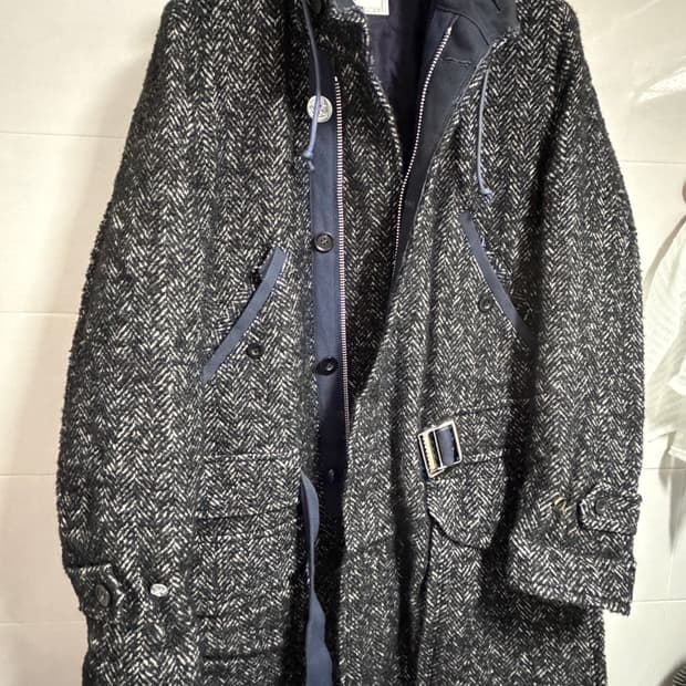 sacai 사카이 헤링본 울코트 3사이즈