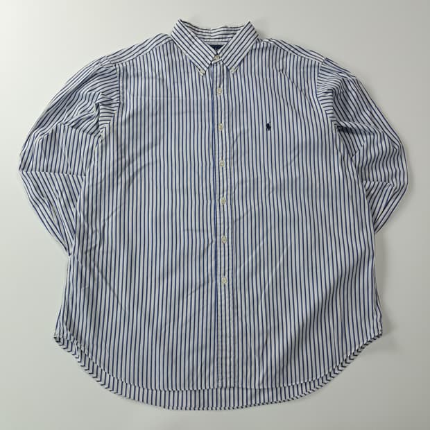 CA152 XL 폴로 클래식핏 90s 홍콩판 블루 스트라이프 셔츠 남방