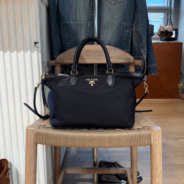 프라다 블랙 테수토 포코노 나일론 2WAY 토트백