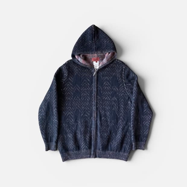 MISSONI Mohair Knit Zip-Up Hoodie