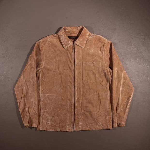 일본빈티지 스웨이드 벨벳 집업자켓