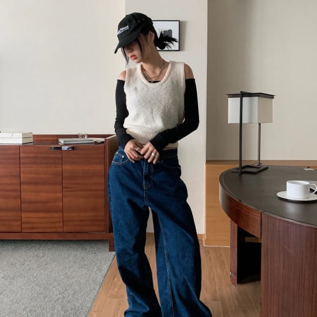 노어슨 와이드 데님 팬츠