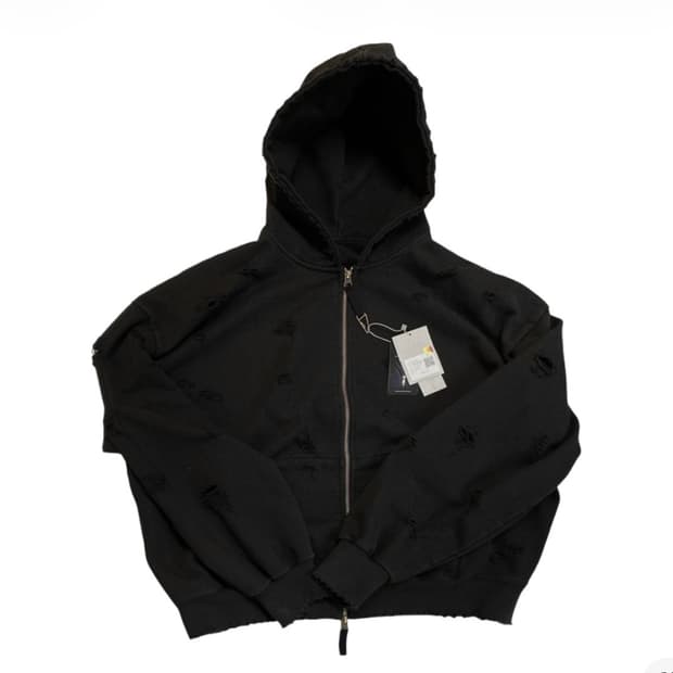 [2]언더마이카 오터 오버사이즈 데미지 워시드 후드집업