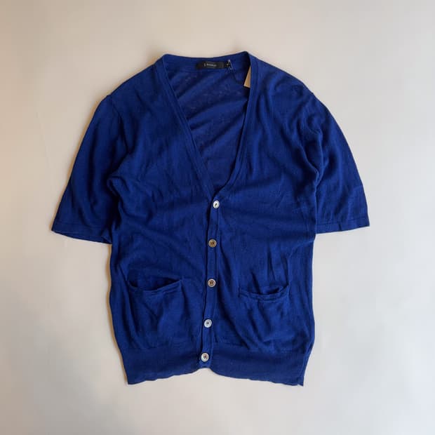 Blue Short Sleeve Cardigan