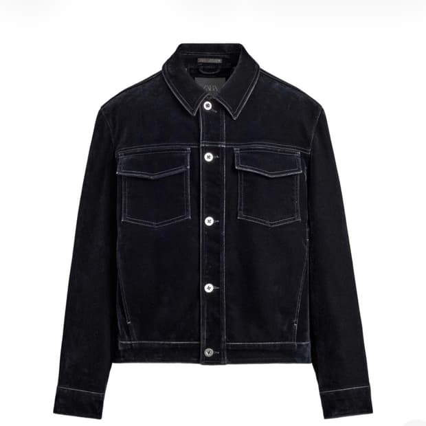 자라 플록 벨벳 점퍼 M