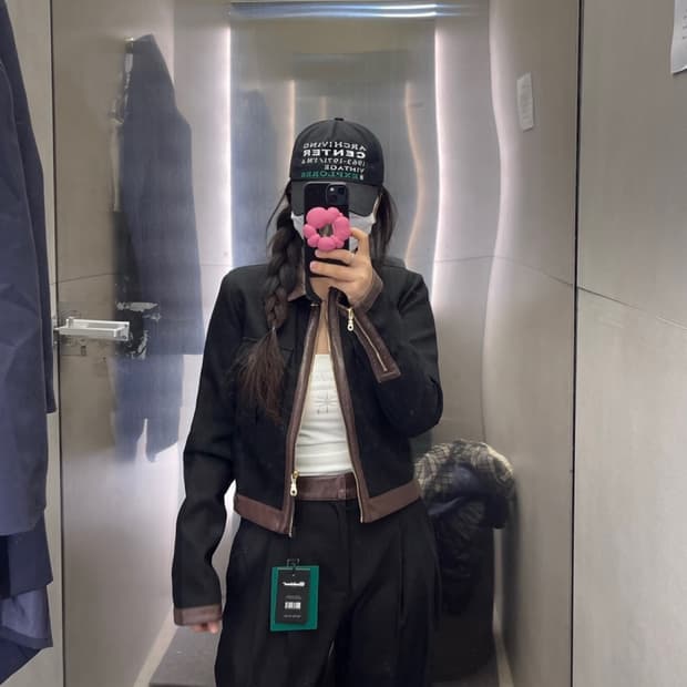 배드블러드 레더트리밍자켓 셋업(자켓+팬츠)