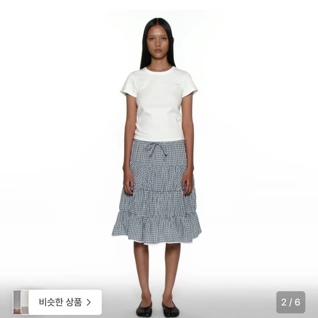파르티멘토우먼 lace trim tired 미디스커트