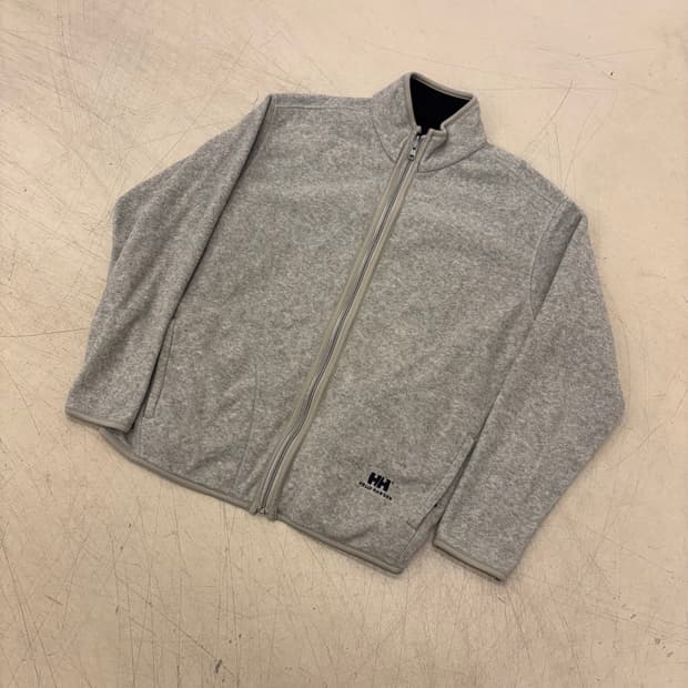 헬리한센 스몰로고 그레이 플리스 집업