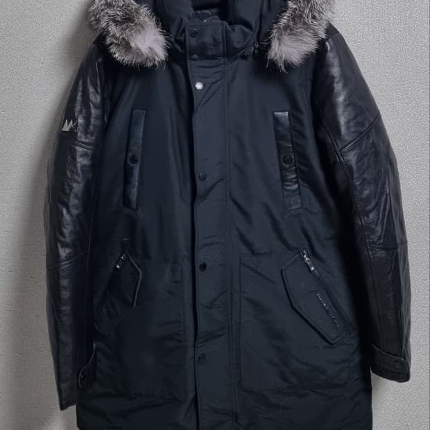 L (100) 장미쉘바스키아 블랙 양가죽 구스다운 패딩