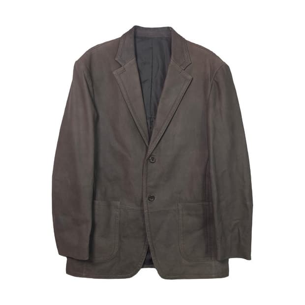 BESFA 테일러드 브라운 레더 재킷 L