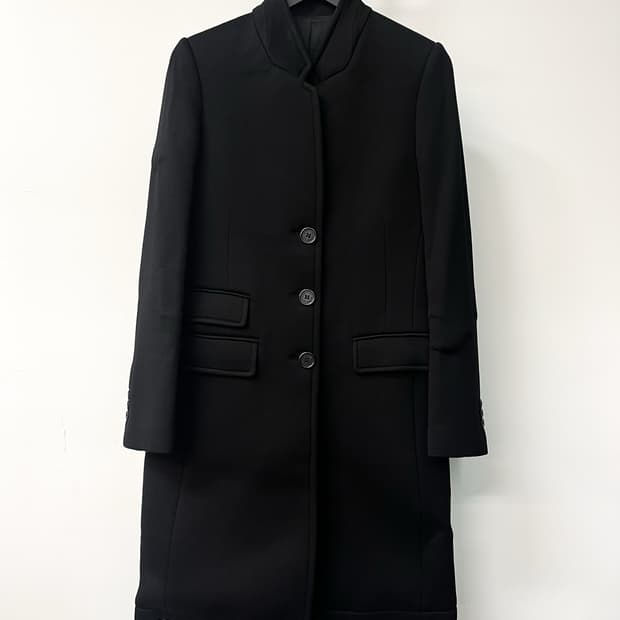 닐바렛 스탠드 카라 비스코스 코트