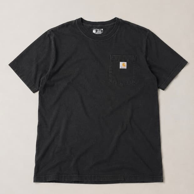 Carhartt 칼하트 원포켓 블랙 라운드 반팔 P401