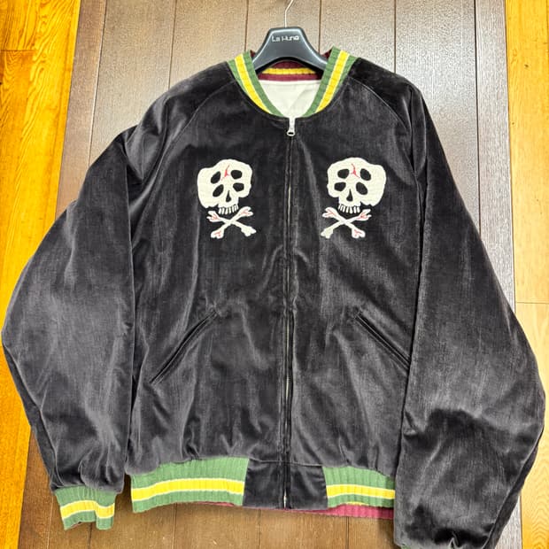 (2사이즈) 캐피탈 벨베틴 설파이드 수베니어 레인 스컬 자켓 블랙