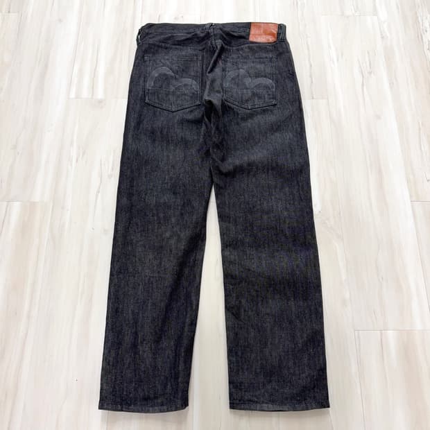 Evisu black denim pants