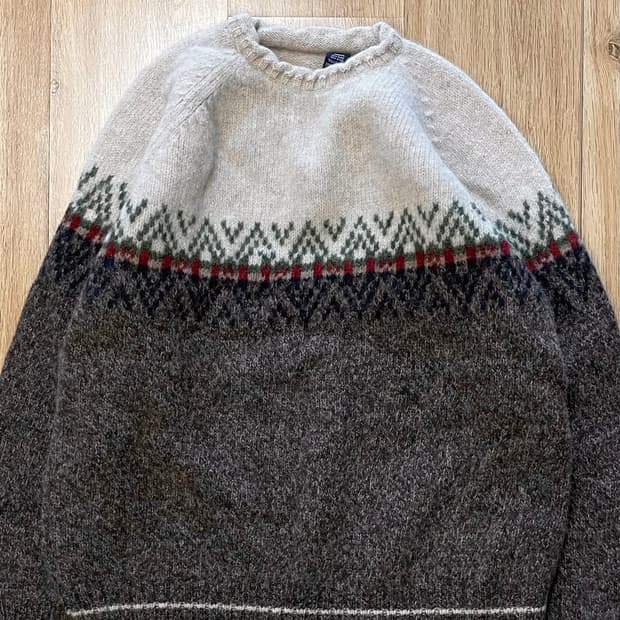 택포) 90s USA 빈티지 노르딕 패턴 울 니트 스웨터