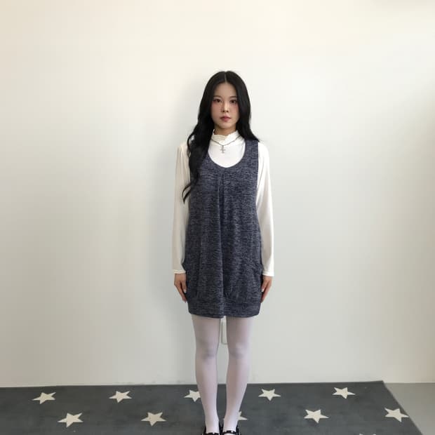 Jpn Purple Melange Knit Onepiece