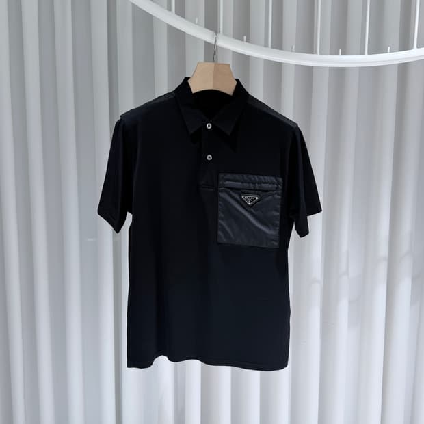 (A+/M) / 프라다 리나일론 디테일 스트레치 코튼 폴로 반팔 셔츠